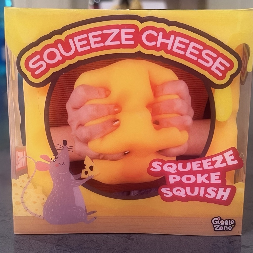 Giggle Zone Squeeze Cheese Block Large Squishy Sensory Fidget Stress Toy Yellow
